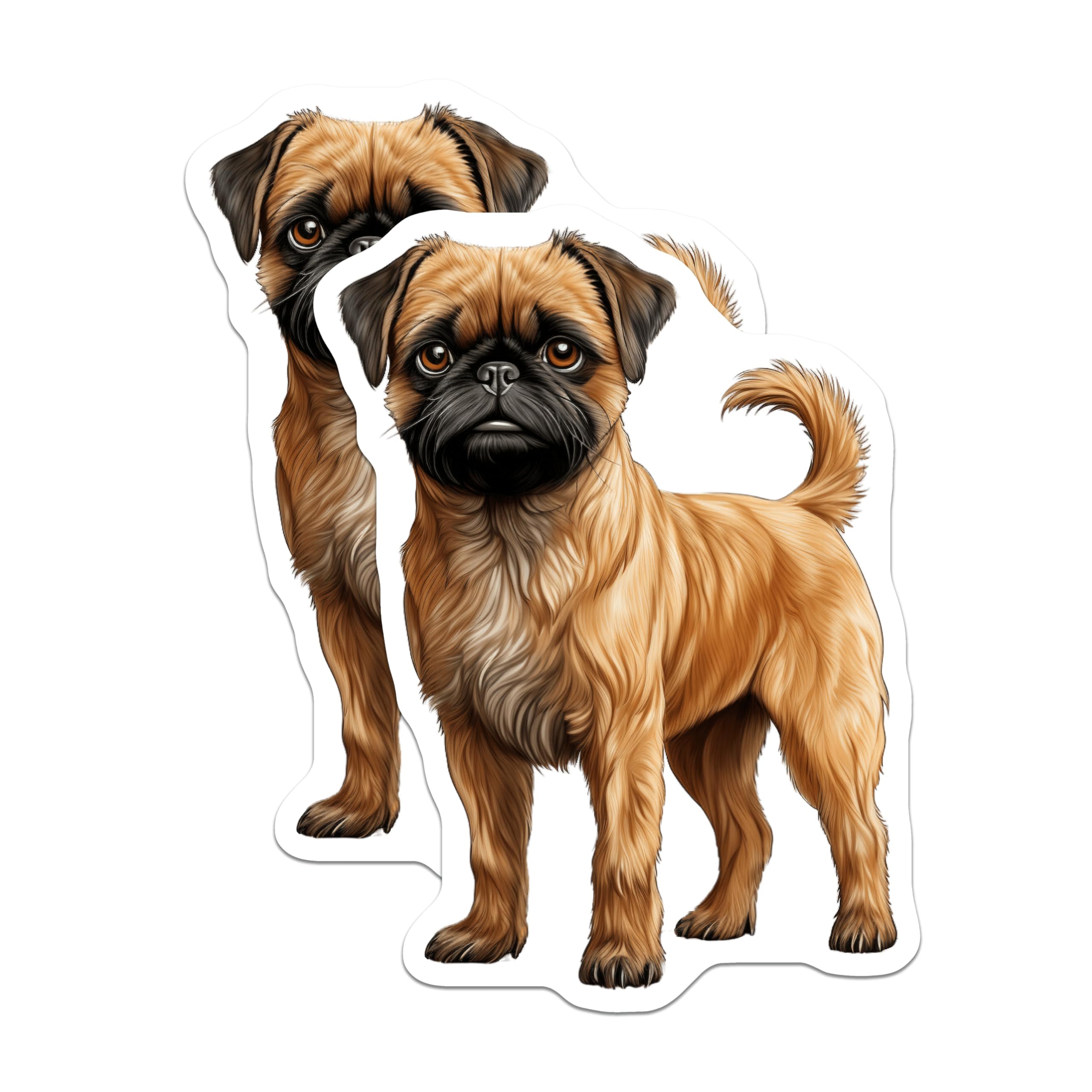 (2 Pack) Brussels Griffon Dog Magnets - Pet Owner Accessory - Cute Animal Decor for Dog Lovers - 5 Inches On Longest Side - Thick Durable Magnet - Made in USA - MAG26994