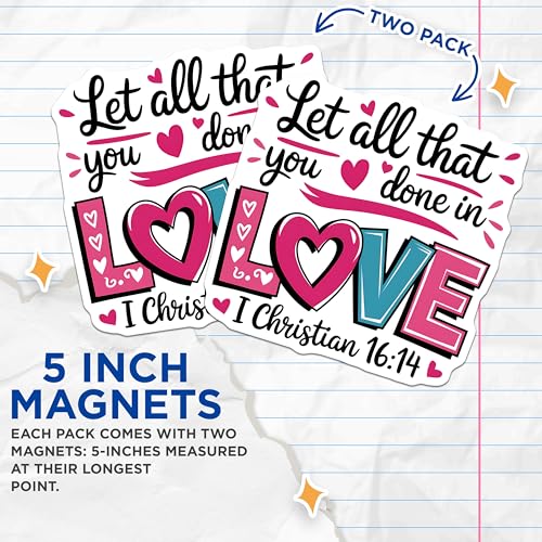 (2 Pack) Inspirational Christian Magnets - Motivational Quote - Faith-Based Fridge Magnets - 5" On Longest Side - for Cars, Fridges, Toolboxes - Made in USA - MAG4089