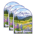 (3 Pack) Mount Rainier Decals - Washington State - Mountain Scenery - 3 Inches On Longest Side - Easy Peel & Apply - Made in USA - 3MCS0418