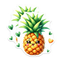 (2 Pack) Kawaii Pineapple Magnets - Cute Fruit Decor - Tropical Fridge Accessory - Happy Locker Magnet - 5 Inches On Longest Side - Thick Durable Magnet - Made in USA - MAG36798