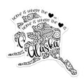 (2 Pack) Home is Where The Heart is Alaska Stickers - State Pride Sticker Pack - 5" On Longest Side - Sticks to Smooth Flat Surfaces - Made in USA - BMCS9078 - BMCS9078