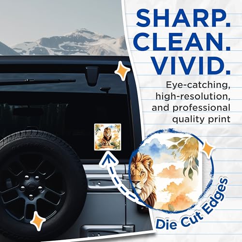 (2 Pack) Majestic Lion Stickers - Animal Art - Wildlife Decals - 5" On Longest Side - Sticks to Smooth Flat Surfaces - Made in USA - BMCS8694