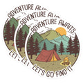 (3 Pack) Adventure Awaits Decals - Camping Laptop Decal - Lets Go Find It Stickers - 3 Inches On Longest Side - Easy Peel & Apply - Made in USA - 3MCS4615