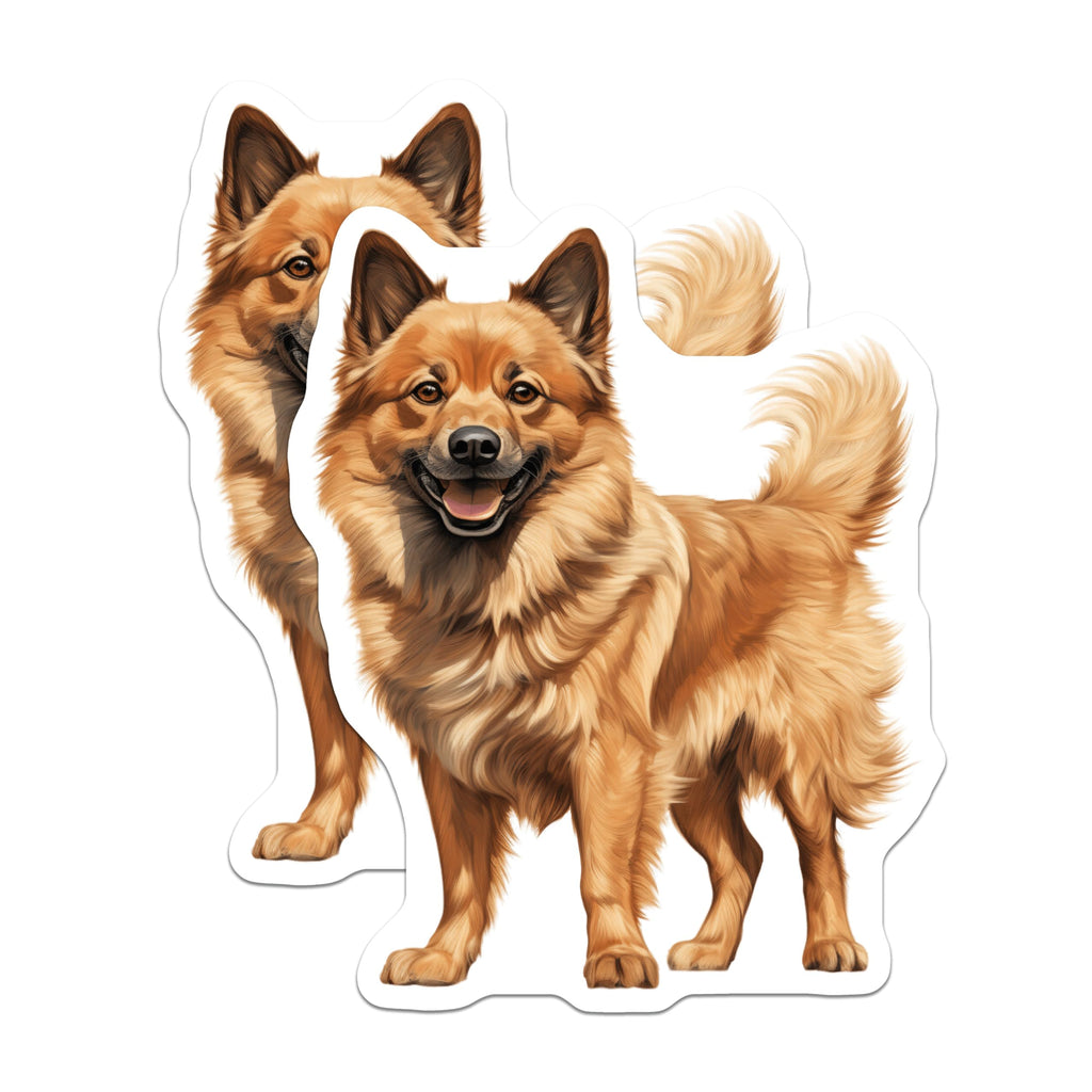 (2 Pack) Smiling Fluffy Dog Magnets - Pet Lover Home Decor - Cute Animal Fridge Magnets - 5 Inches On Longest Side - Thick Durable Magnet - Made in USA - MAG26562