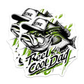 (2 Pack) Reel Cool Dad Stickers - Funny Fishing Dad Stickers - Dad Lover Gifts from Kids - 5" On Longest Side - Sticks to Any Smooth Flat Surface - Made in USA - BMCS3553
