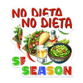(2 Pack) Funny No Dieta Season Stickers - Taco Lover - Mexican Food Fun - 5" On Longest Side - Sticks to Smooth Flat Surfaces - Made in USA - BMCS8221