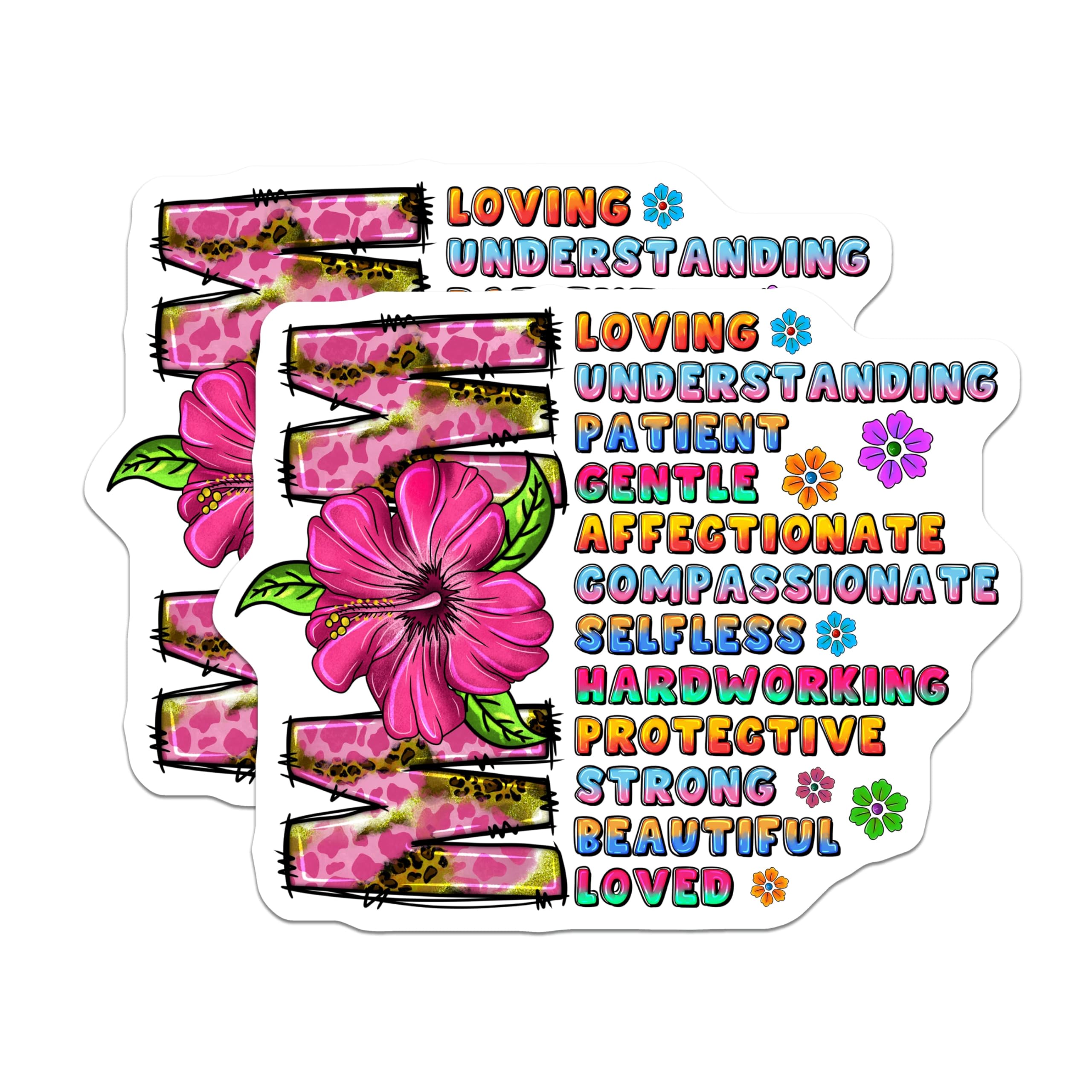 (2 Pack) Mom Affirmation Magnets - Mothers Day Appreciation - Pink Cow Print Decor - 5 Inches On Longest Side - Thick Durable Magnet - Made in USA - MAG26432