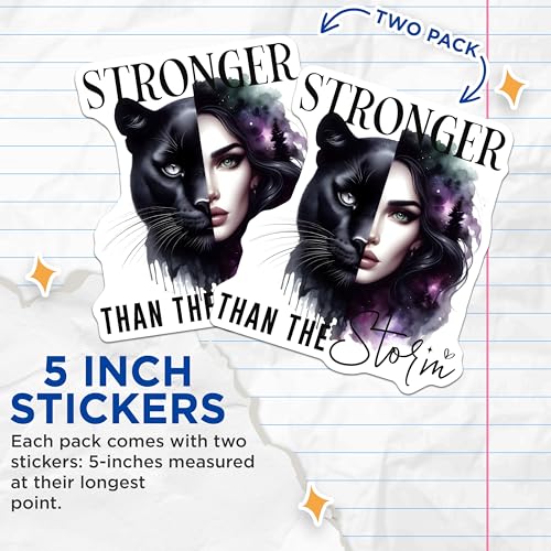 (2 Pack) Stronger Than The Storm Stickers - 5" On Longest Side - Sticks to Smooth Flat Surfaces - Made in USA - BMCS9229 - BMCS9229