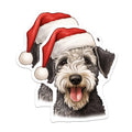 (2 Pack) Schnauzer Christmas Magnets - Santa Dog Holiday Decor - Dog Mom Fridge Magnets - 5 Inches On Longest Side - Thick Durable Magnet - Made in USA - MAG29842
