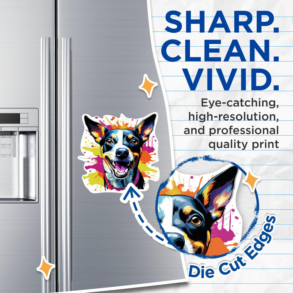 (2 Pack) Rat Terrier Dog Breed Magnets - 5 Inches On Longest Side - Choose from Over 100 Dog Breeds - for Cars, Refrigerators, Toolboxes - Made in USA - MAG1928