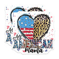 (2 Pack) All American Mama Magnets - Patriotic Heart Leopard Print - USA Mom Decor Fridge Accent - 5 Inches On Longest Side - Thick Durable Magnet - Made in USA - MAG23162