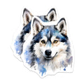 (2 Pack) Watercolor Husky Magnets - Dog Lover Fridge Decor - Animal Art Accent - 5 Inches On Longest Side - Thick Durable Magnet - Made in USA - MAG25271