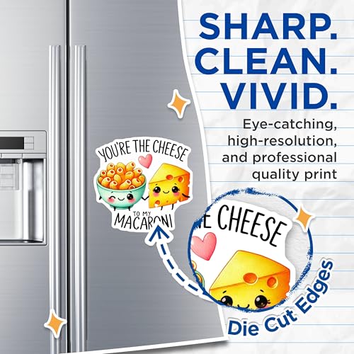 (2 Pack) Funny Food Magnets - Cute Cheese and Macaroni Magnets - Refrigerator Decor Magnets - 5" On Longest Side - for Cars, Refrigerators, Toolboxes, Lockers - Made in USA BMCS3392