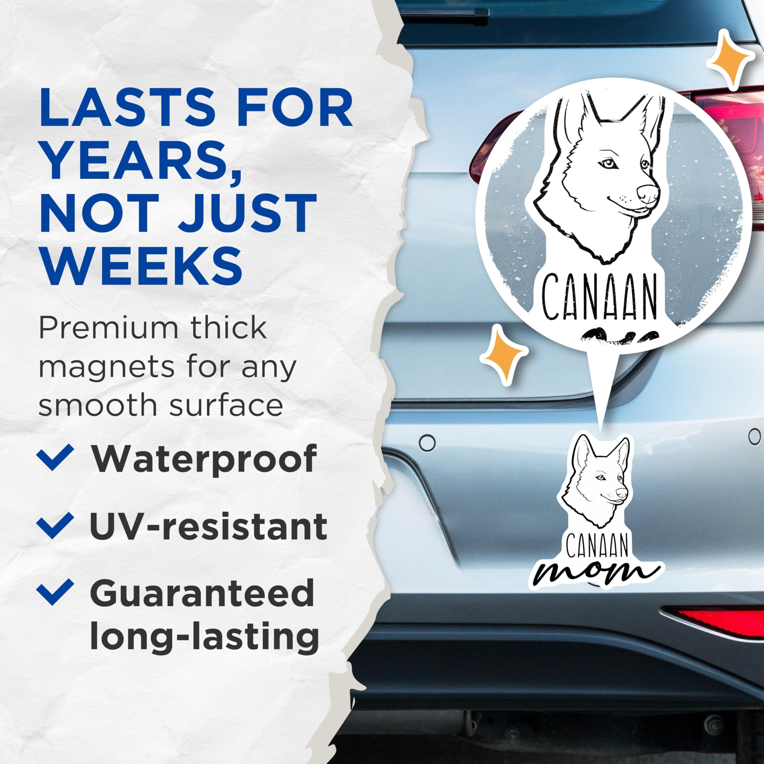 (2 Pack) Canaan Dog Mom Magnets - Canine Parent Decor - Breed Specific Flair - 5 Inches On Longest Side - Thick Durable Magnet - Made in USA - MAG27015