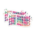 (2 Pack) Love Yourself Magnets - Motivational Phrase - Positive Affirmation - Inspirational Quote - 5" On Longest Side - for Cars, Refrigerators, Toolboxes, Lockers - Made in USA BMCS3230
