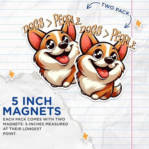 (2 Packs) Shiba Inu Dogs > People Magnets - Shiba Inu Dog Breed Magnets - 5 Inches On Longest Side - Premium Magnet - for Fridges, Toolboxes, Cars - Made in USA - MAG2401