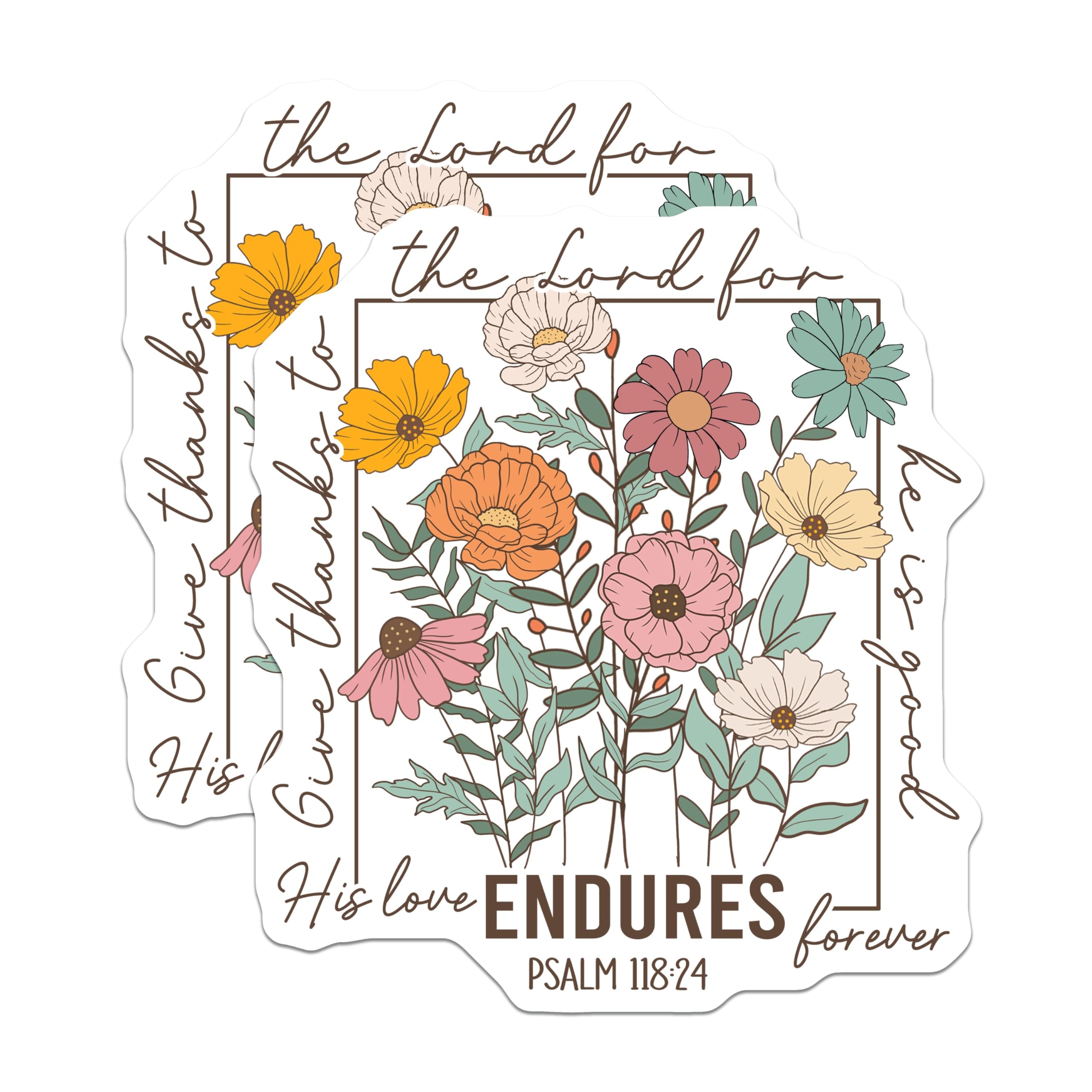 (2 Pack) Floral Scripture Magnets - Psalm 118 24 - Christian Magnets for Home Decor - 5" On Longest Side - Premium Magnet - for Cars, Refrigerators, Toolboxes, Lockers - Made in USA - MAG17488
