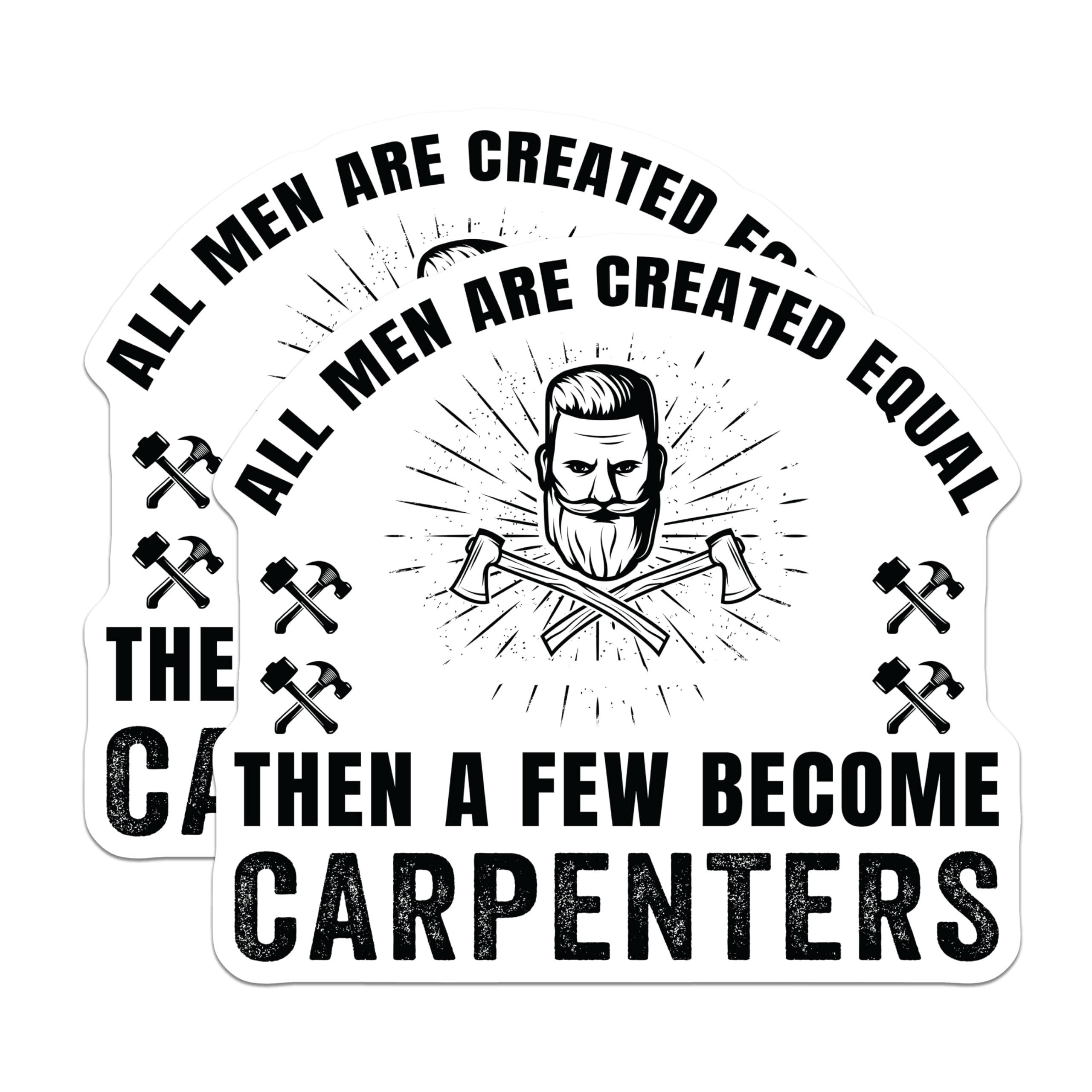 (2 Pack) Carpenter Magnets - Funny Tradesman Quote - Woodworker Handyman Tool Decor - Man Cave Builder Slogan - 5 Inches On Longest Side - Thick Durable Magnet - Made in USA - MAG22018