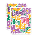 (2 Pack) Laissez Les Bon Temps Rouler Magnets - Flower Design - Bright and Colorful Home - 5" On Longest Side - for Cars, Fridges, Toolboxes - Made in USA - MAG4120