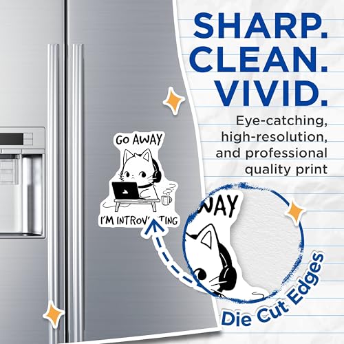 (2 Pack) Cat Introvert Magnets - Go Away I'm Introverting - Office Decor - 5" On Longest Side - for Cars, Fridges, Toolboxes - Made in USA - MAG7816