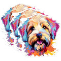 (3 Pack) Wheaten Terrier Decals - Colorful Dog Art - Laptop Decals - 3 Inches On Longest Side - Easy Peel & Apply - Made in USA - 3MCS0833