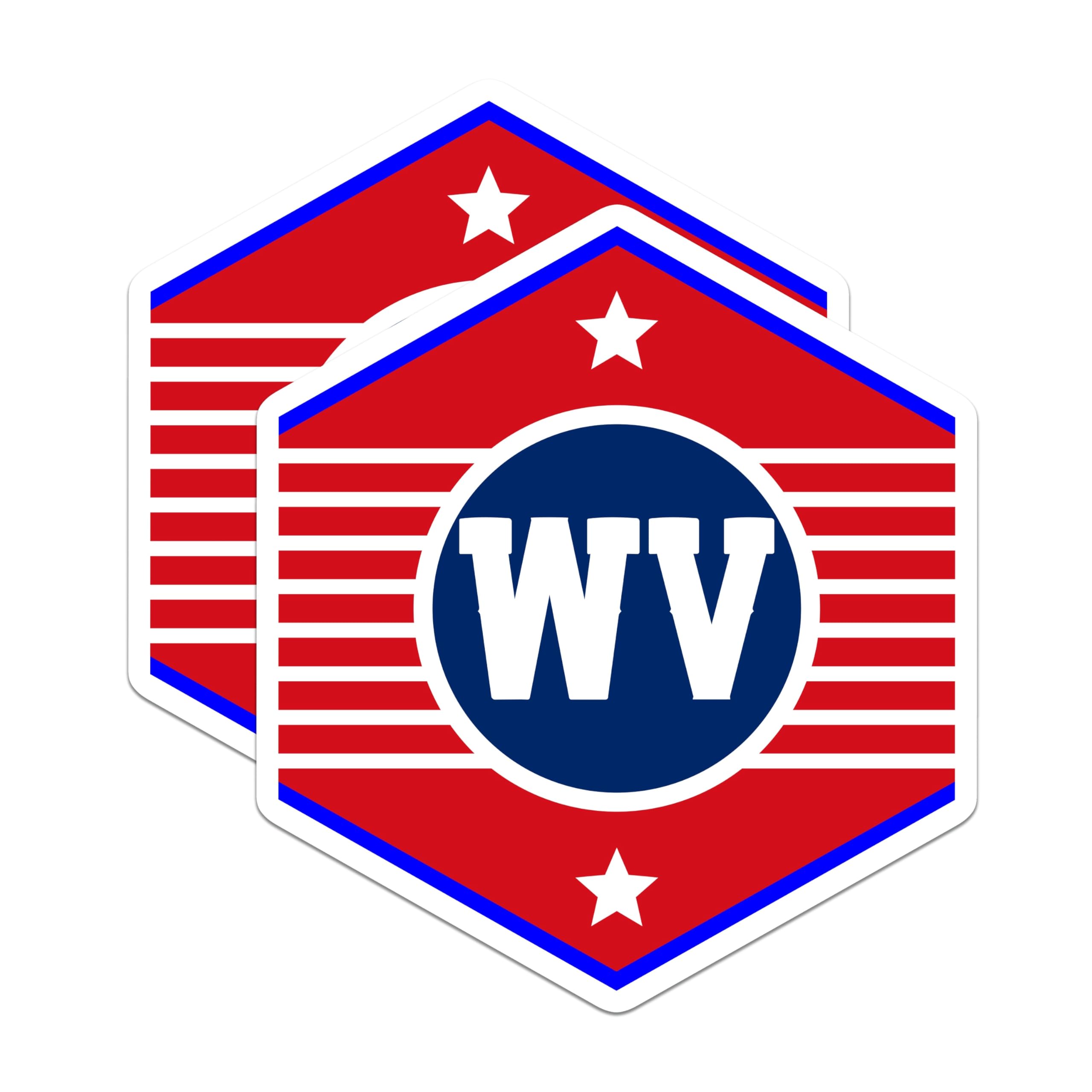 (2 Pack) WV State Magnets - West Virginia Pride Decor - Mountaineer Spirit Souvenir - 5" On Longest Side - Premium Magnet - for Cars, Refrigerators, Toolboxes, Lockers - Made in USA - MAG17310