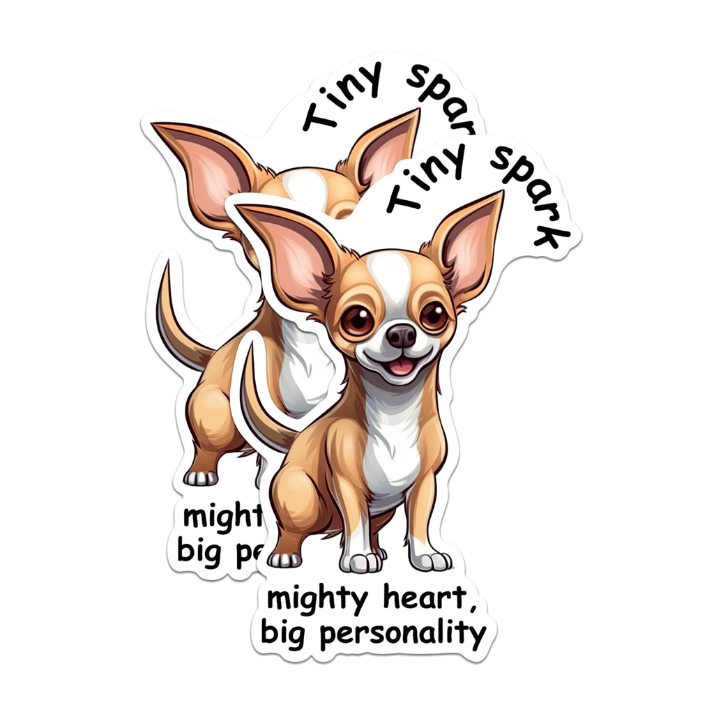 (2 Packs) Chihuahua Dog Breed Magnets - Tiny Spark Might Heart Big Personality Magnets - 5 Inches On Longest Side - Premium Magnet - for Fridges, Toolboxes, Cars - Made in USA - MAG2387