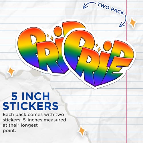 (2 Pack) LGBTQ Pride Stickers - Rainbow Pride - LGBTQIA+ Love - 5" On Longest Side - Sticks to Smooth Flat Surfaces - Made in USA - BMCS8288