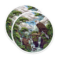 (2 Pack) Bald Eagle Magnets - Jungle Waterfall Art - Majestic Bird Decor for Fridge Locker Office - 5 Inches On Longest Side - Thick Durable Magnet - Made in USA - MAG37379