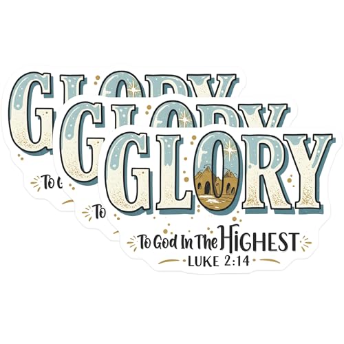 (3 Pack) Glory Decals - Religious Stickers - Christian Laptop Decals - 3 Inches On Longest Side - Easy Peel & Apply - Made in USA - 3MCS2845