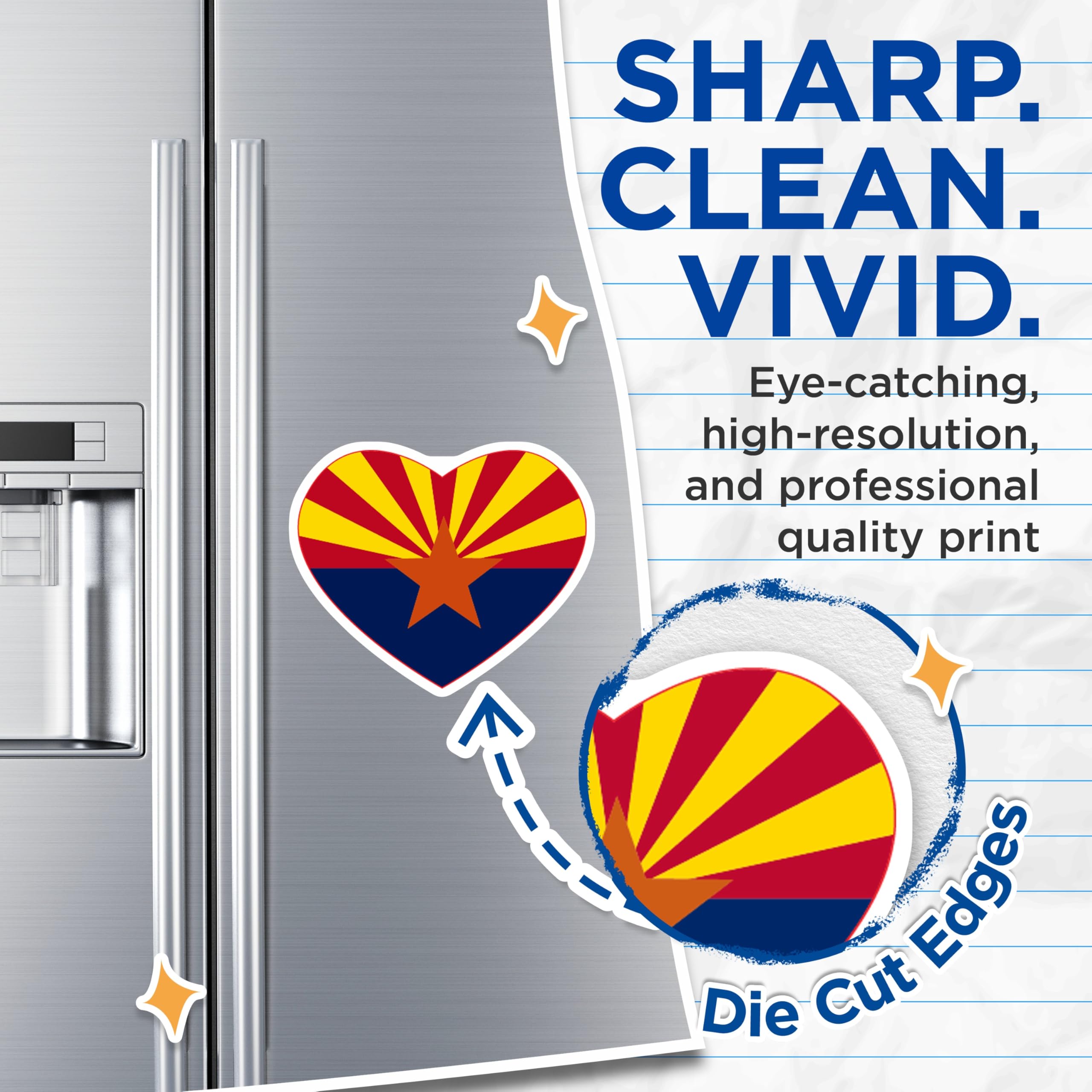 (2 Pack) Arizona Flag Magnets - Heart Shaped AZ State - Fridge Home Locker Decor - 5" On Longest Side - Premium Magnet - for Cars, Refrigerators, Toolboxes, Lockers - Made in USA - MAG17171