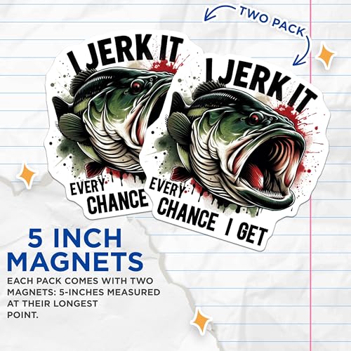 (2 Pack) I Jerk It Every Chance I Get Magnets Magnets - 5" On Longest Side - Made in USA - Sticks to Refrigerators & Metal Surfaces - MAG8590