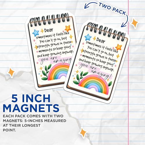 (2 Pack) Inspirational Quotes Magnets - Encouraging Words Decor - 5" On Longest Side - for Cars, Fridges, Toolboxes - Made in USA - MA