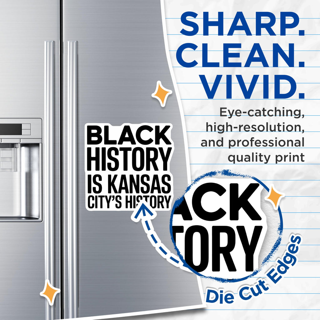 (2 Pack) Black History Kansas City Magnets - African American Culture - Historical Pride Decor - 5 Inches On Longest Side - Thick Durable Magnet - Made in USA - MAG19476