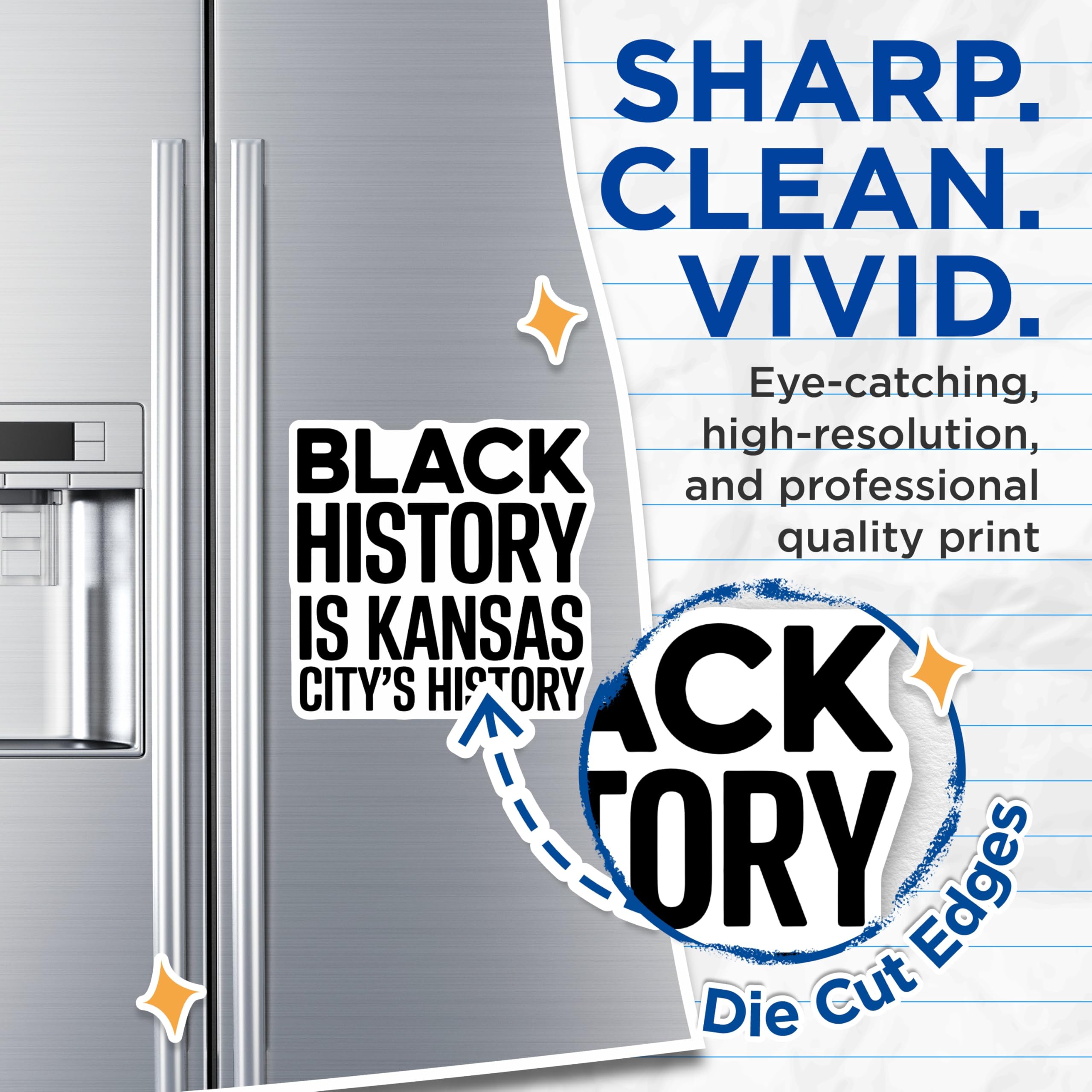 (2 Pack) Black History Kansas City Magnets - African American Culture - Historical Pride Decor - 5 Inches On Longest Side - Thick Durable Magnet - Made in USA - MAG19476