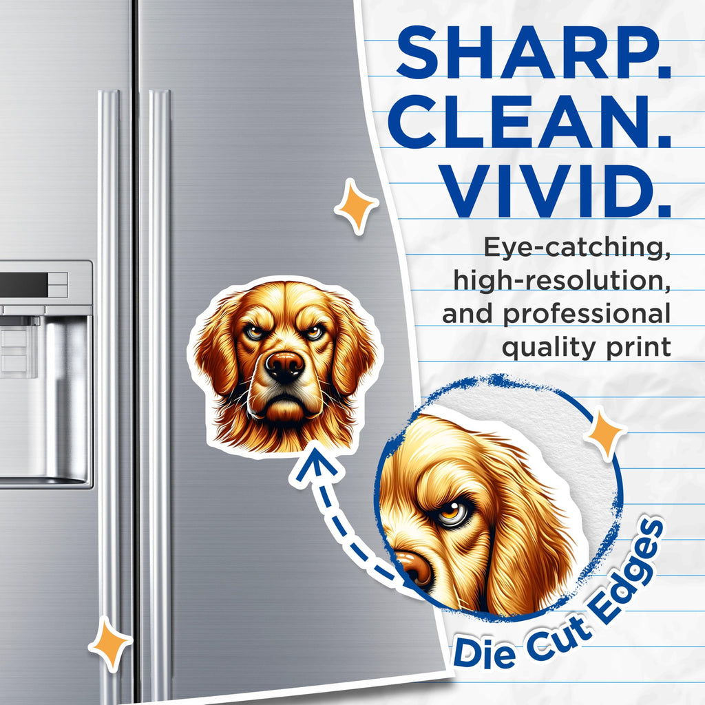 (2 Pack) Golden Retriever Magnets - Dog Breed Decor - Animal Art Refrigerator Magnets - 5" On Longest Side - Premium Magnet - for Cars, Refrigerators, Toolboxes, Lockers - Made in USA - MAG16362