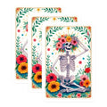 (3 Pack) Floral Skeleton Decals - Flower Crown - Laptop Decal - 3 Inches On Longest Side - Easy Peel & Apply - Made in USA - 3MCS8209