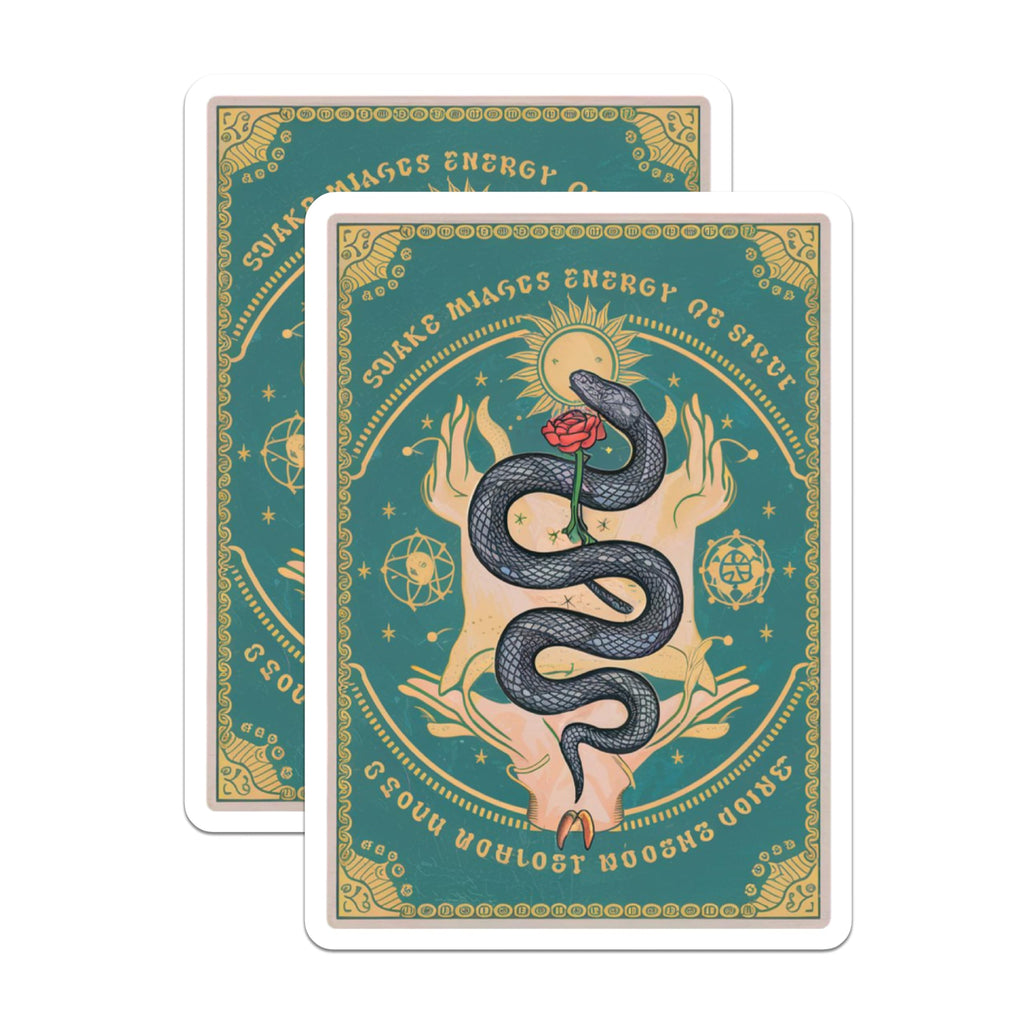 (2 Pack) Mystical Serpent Magnets - Snake Rose Sun Hands Art - Witchy Altar Aesthetic - Spiritual Kitchen Decor - 5 Inches On Longest Side - Thick Durable Magnet - Made in USA - MAG22451