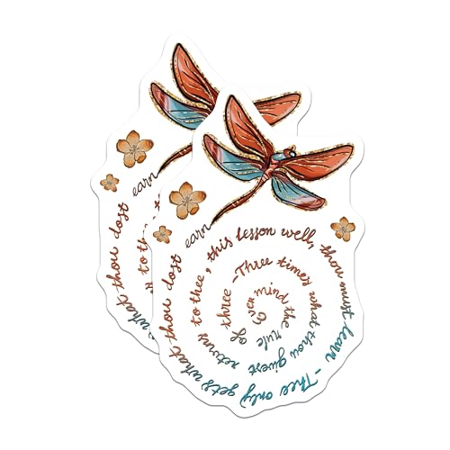 (2 Pack) Inspirational Dragonfly Magnets - Motivational Quote Magnet - Unique Spiral Design Magnet - 5" On Longest Side - for Cars, Fridges, Toolboxes - Made in USA - MAG4186