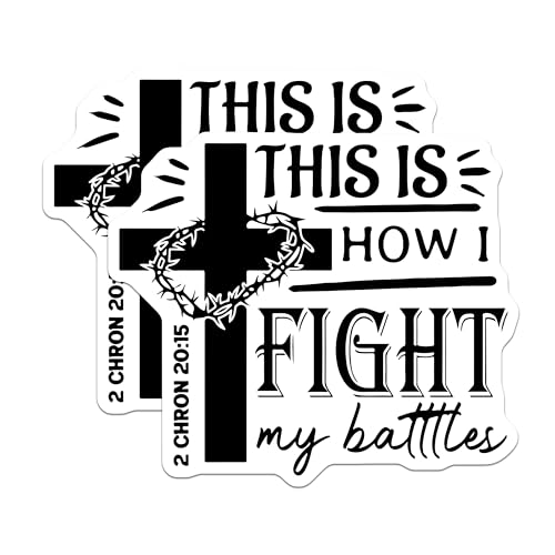 (2 Pack) Bible Verse Magnets - This is How I Fight My Battles - Christian Quote Magnets - Scripture Home Decor Magnets - 5" On Longest Side - for Cars, Fridges, Toolboxes - Made in USA - MAG5628
