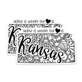 (2 Pack) Kansas Home is Where The Heart is Stickers - Mandala State Pride - Family Home Sticker - 5" On Longest Side - Sticks to Smooth Flat Surfaces - Made in USA - BMCS9062