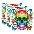 (3 Pack) Rainbow Skull Decals - Peace Sign Stickers - Male Symbol Laptop Decals- 3 Inches On Longest Side - Easy Peel & Apply - Made in USA - 3MCS5217