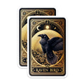 (2 Pack) Raven Bird Magnets - Gothic Celestial Art - Tarot Card Design - Spiritual Occult Decor - 5 Inches On Longest Side - Thick Durable Magnet - Made in USA - MAG20229