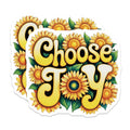 (2 Pack) Choose Joy Sunflower Magnets - Positive Quote Boho Fridge Decor - Retro Hippie Inspirational Locker Magnets - 5 Inches On Longest Side - Thick Durable Magnet - Made in USA - MAG39218
