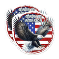 (2 Pack) American Eagle Stickers - Made in America - Patriotic Decal - Wildlife Art - USA Flag - 5" On Longest Side - Sticks to Smooth Flat Surfaces - Made in USA - BMCS7403