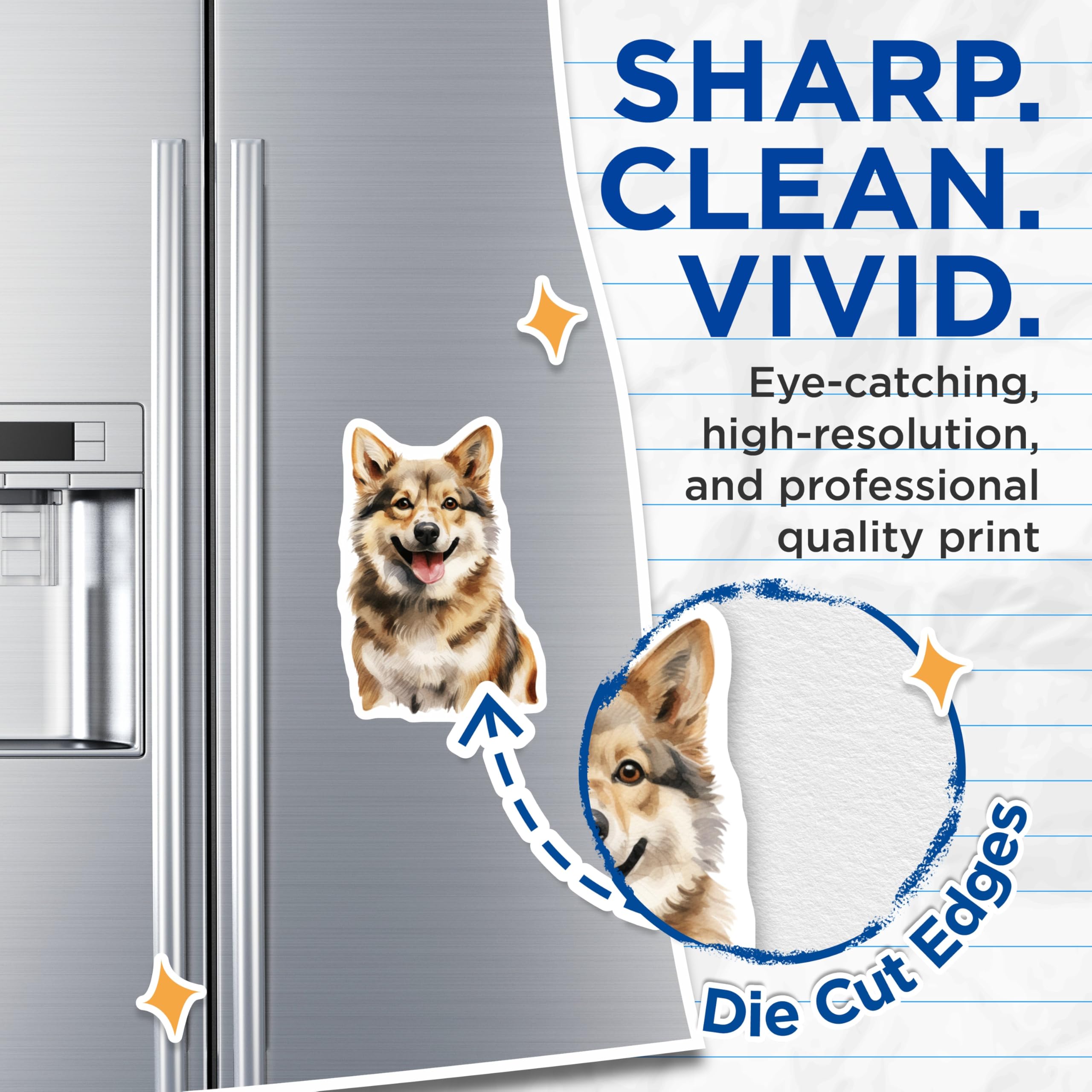 (2 Pack) Shiba Inu Magnets - Watercolor Dog Art - Pet Lover Fridge Decor - 5 Inches On Longest Side - Thick Durable Magnet - Made in USA - MAG29694