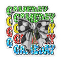 (2 Pack) Gameday Soccer Ball Bow Magnets - Team Spirit Fan Decor - Soccer Mom Player Athlete Accessory - Locker Fridge Magnet - 5 Inches On Longest Side - Thick Durable Magnet - Made in USA - MAG28461