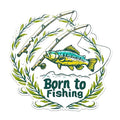 (2 Pack) Born to Fishing Magnets - Fun Fishing Magnets - Fisherman Themed Refrigerator Decor- 5" On Longest Side - for Fridges, Toolboxes, Cars - Made in USA - MAG2621