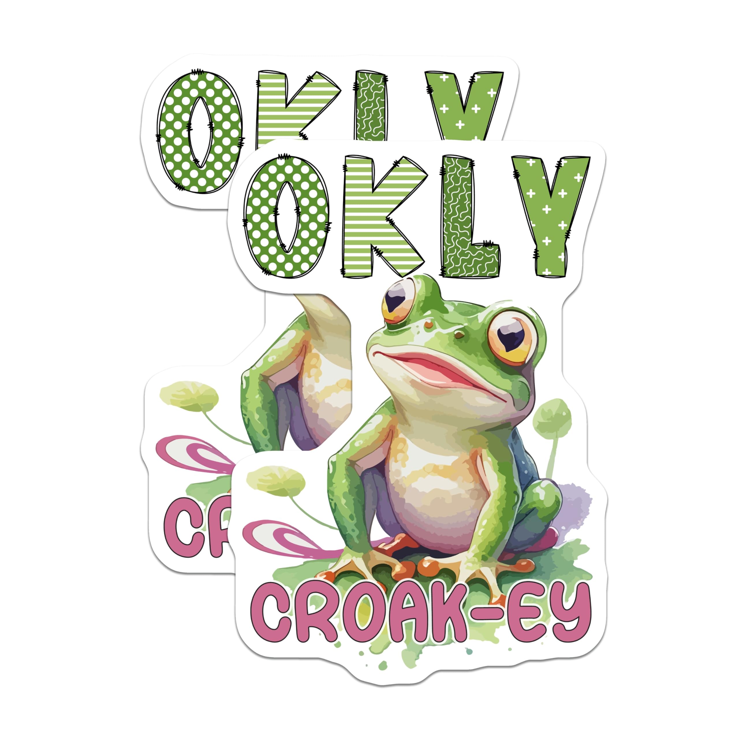 (2 Pack) Okly Croakey Magnets - Funny Frog Decor - Novelty Refrigerator Magnets - 5" On Longest Side - Premium Magnet - for Cars, Refrigerators, Toolboxes, Lockers - Made in USA - MAG16629
