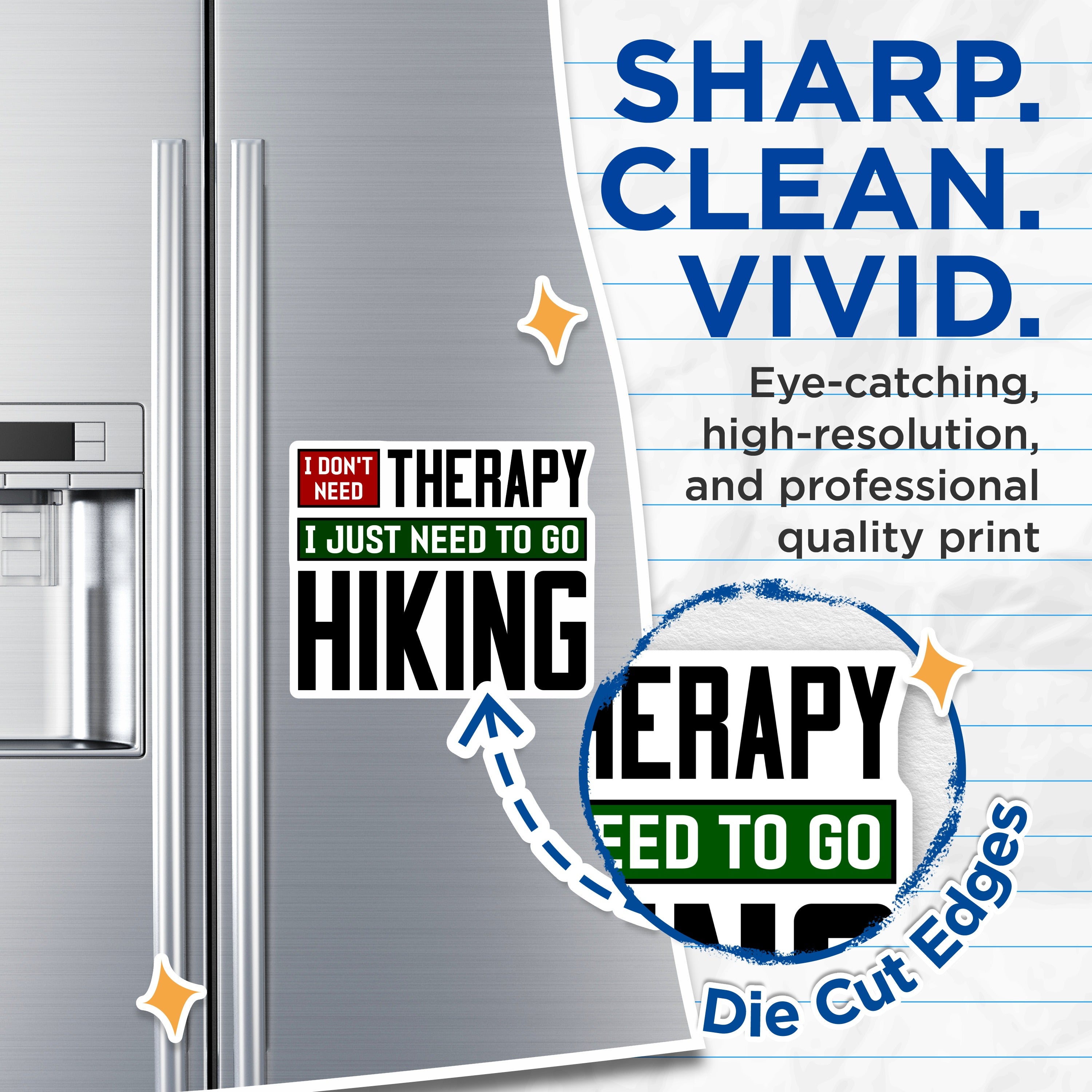 (2 Pack) Hiking Magnets - Outdoor Adventure Refrigerator Decor - Funny Mountain Lover Quote - 5 Inches On Longest Side - Thick Durable Magnet - Made in USA - MAG39069